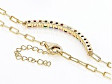 Multi-Color Multi Stone 18k Yellow Gold Over Sterling Silver 18" Paperclip Chain Necklace 0.95ctw
