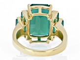 Green Onyx 18k Yellow Gold Over Sterling Silver Ring