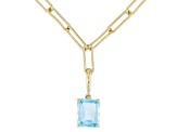 Sky Blue Topaz 18k Yellow Gold Over Sterling Silver Enhancer Pendant With Paperclip Chain 4.15ct