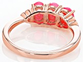 Pink Ethiopian Opal 18k Rose Gold Over Sterling Silver 3-Stone Ring 0.81ctw