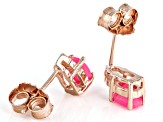 Pink Ethiopian Opal 18k Rose Gold Over Sterling Silver Earrings 0.53ctw