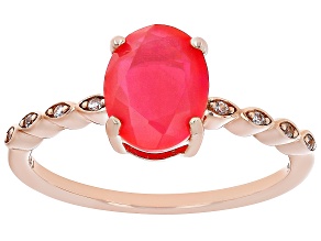 Pink Ethiopian Opal 18k Rose Gold Over Sterling Silver Ring 1.04ctw