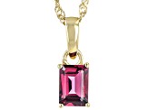 Magenta Rhodolite 18k Yellow Gold Over Sterling Silver Ring, Earring & Pendant w/ Chain Set 3.00ctw