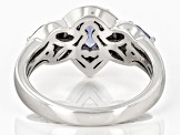 Tanzanite Rhodium Over Sterling Silver Ring 1.09ctw