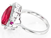 Red Lab Created Ruby Rhodium Over Sterling Silver Ring 3.51ctw
