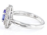 Tanzanite Rhodium Over Sterling Silver Ring .95ctw