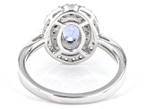 Tanzanite Rhodium Over Sterling Silver Ring .95ctw