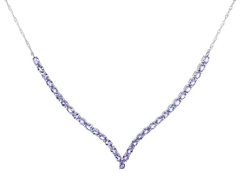 Tanzanite Rhodium Over Sterling Silver 18" Necklace 5.54ctw