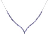 Tanzanite Rhodium Over Sterling Silver 18" Necklace 5.54ctw