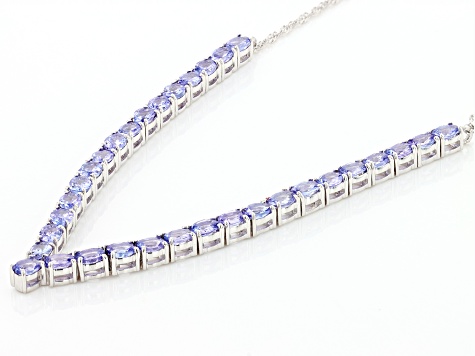 Tanzanite Rhodium Over Sterling Silver 18" Necklace 5.54ctw