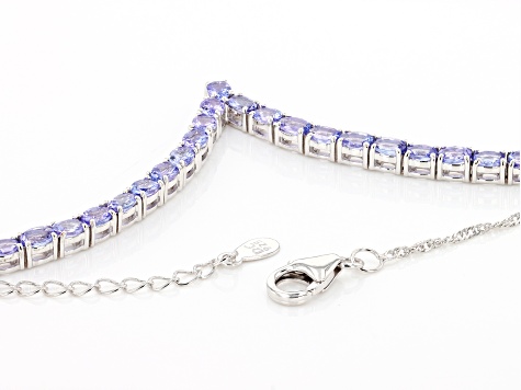 Tanzanite Rhodium Over Sterling Silver 18" Necklace 5.54ctw