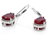 Red Lab Created Ruby Rhodium Over Sterling Silver Dangle Earrings 5.87ctw