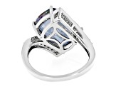 Multicolor Quartz Rhodium Over Sterling Silver Bypass Ring 5.35ctw