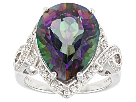 Multicolor Quartz Rhodium Over Sterling Silver Ring 7.07ctw