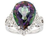 Multicolor Quartz Rhodium Over Sterling Silver Ring 7.07ctw