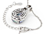 Multicolor Quartz Rhodium Over Sterling Silver Pendant With Chain 6.97ctw