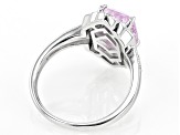 Pink Kunzite Rhodium Over Sterling Silver Ring 2.87ctw