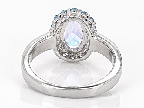 Multi Color Topaz Rhodium Over Sterling Silver Ring 3.09ctw