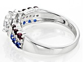 Lab Created White Sapphire Rhodium Over Sterling Silver Ring 1.51ctw
