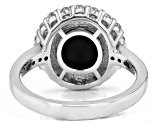 Multi Color Australian Opal Triplet Topaz Rhodium Over Sterling Silver Halo Ring