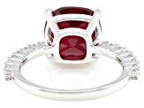 Red Lab Created Ruby Rhodium Over Sterling Silver Ring 5.60ctw