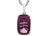 Pink Hawaiian Skies™ Quartz Rhodium Over Silver Solitaire Pendant With Chain 5.10ct
