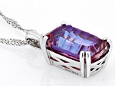 Pink Hawaiian Skies™ Quartz Rhodium Over Silver Solitaire Pendant With Chain 5.10ct
