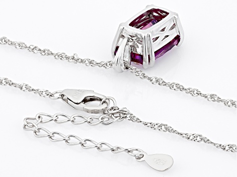 Pink Hawaiian Skies™ Quartz Rhodium Over Silver Solitaire Pendant With Chain 5.10ct