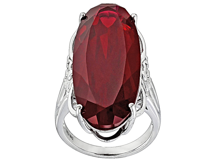 Ruby- oval Intense Red color 2024 oval 6.7 mm x 5.5 mm Heated only.