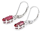 Red Lab Created Ruby Rhodium Over Sterling Silver Solitaire Dangle Earrings 1.39ctw