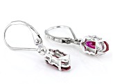 Red Lab Created Ruby Rhodium Over Sterling Silver Solitaire Dangle Earrings 1.39ctw