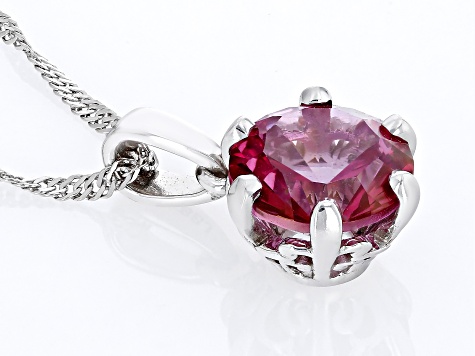 Pink Topaz Rhodium Over Sterling Silver Solitaire Pendant With Chain 3.76ct