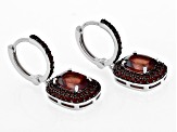 Red Labradorite Rhodium Over Silver Earrings 3.30ctw