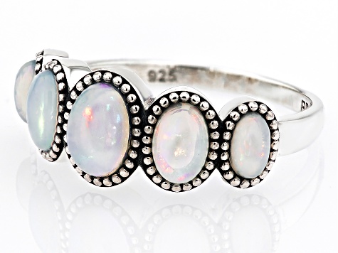 Multicolor Ethiopian Opal Sterling Silver Ring 1.24ctw