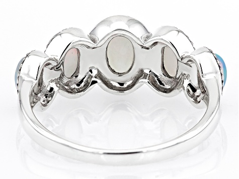 Multicolor Ethiopian Opal Sterling Silver Ring 1.24ctw