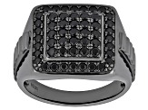 Black Spinel Black Rhodium Over Sterling Silver Men's Ring 1.78ctw