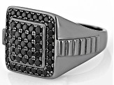 Black Spinel Black Rhodium Over Sterling Silver Men's Ring 1.78ctw