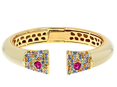 enamel and gold colour metal stud hinge bangle VARIOUS COLOURS bracelet cuff 