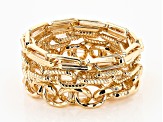 Gold Tone Set of 3 Stretch Chain Bracelets