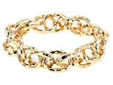 Gold Tone Set of 3 Stretch Chain Bracelets