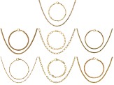 Gold Tone 14 Piece Jewelry Roll Chain Set