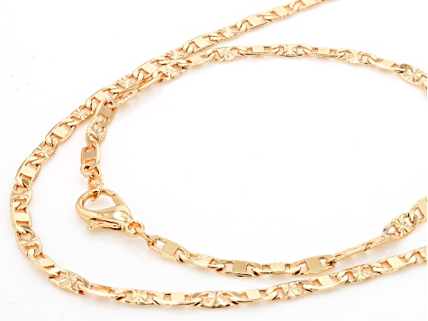 Gold Tone 14 Piece Jewelry Roll Chain Set