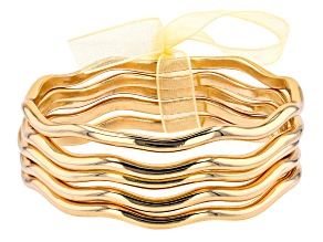 Gold Tone Set of 5 Bangle Bracelets