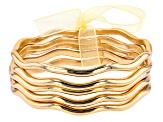 Gold Tone Set of 5 Bangle Bracelets