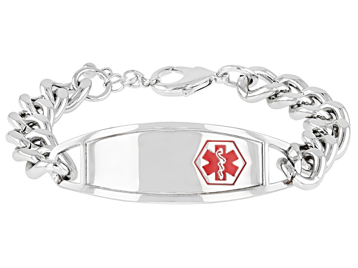 Sterling Silver Medical Alert Bracelet with Paperclip Chain | Medallion Style Engraved ID | Charmed Medical Jewelry