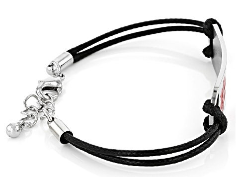 Silver Tone, Medical Alert Black Cord Bracelet