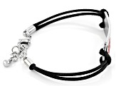 Silver Tone, Medical Alert Black Cord Bracelet