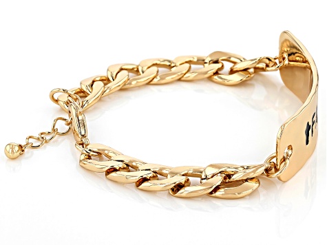 Gold Tone "Faith" Link Bracelet