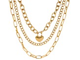 Gold Tone 3-Strand Chain Interchangeable  Necklace