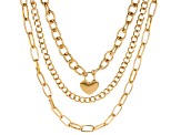 Gold Tone 3-Strand Chain Interchangeable Necklace